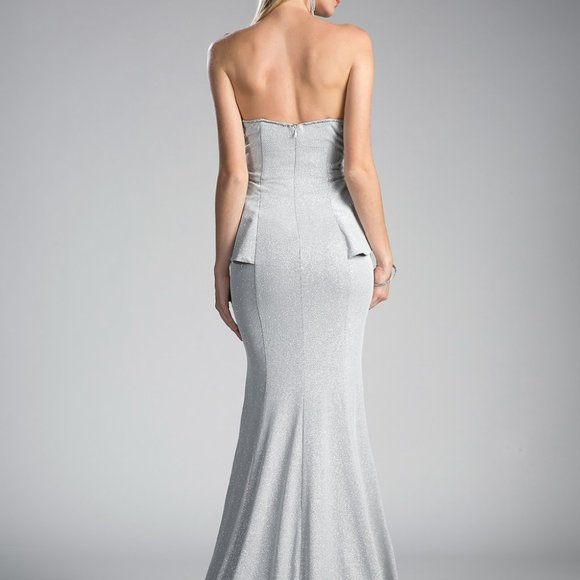 Glittered Strapless Mermaid Shape Dress CD5025 - Picture 2 of 7